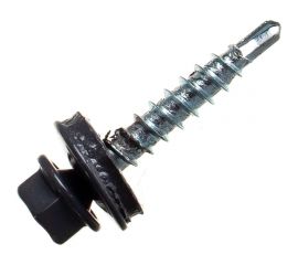 Кровельный саморез Качественный КРЕПЕЖ серый графит RAL 7024, 4.8х29 мм, 200 шт 1000697 КЧ 