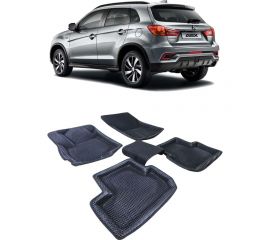Ковры в салон автомобиля Eva Smart mitsubishi asx пресс борта 2010 - эва сота чёрные c бежевой окантовкой 3555-B5A1-S 