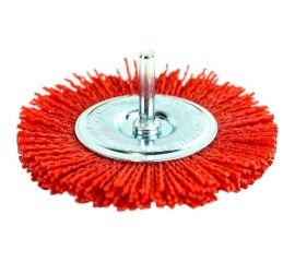 Кордщётка дисковая 100 мм, абразивный нейлон 1.2 мм, P80, хвостовик 6 мм Berger BG BG1738 