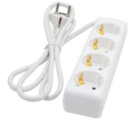 Удлинитель IEK У04, 4 места, 2Р+PЕ, 1,5метра, 3х1мм2, 16А/250В WYP10-16-04-01-Z-17 