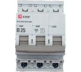 Автоматический выключатель EKF 3P 25А (B) 6кА ВА 47-63N PROxima M636325B 