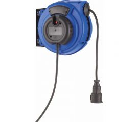 Самосматывающийся удлинитель HEDI H07RN-F 15 метров с креплением на стену IP24, 3х1,5 синий KBZ15NT 
