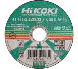 Круг отрезной 115x2.5x22 мм, A30S, тип 41 Hikoki RUH11525 
