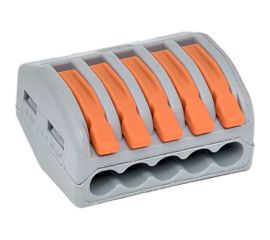 Клемма EKF СМК 222-415 с рычагом, 5 отверстий, блистер (20штук) PROxima plc-smk-415b-20 