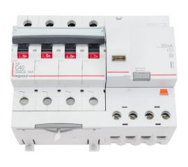 АВДТ Legrand DX3 4П C40А 30MA-AC 7м 411190 