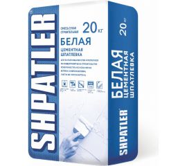 Шпаклевка Шпатлер белая, цементная, 20 кг Ш00005 