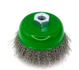 Щетка чашечная 100 мм, М14, ворс гофрированная нержавеющая сталь 0.30 мм для УШМ 13-015 EuroBrush EB-ISS4 