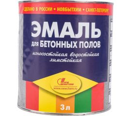 Эмаль для бетонных полов НОВБЫТХИМ темно-красная, 3 л 365 