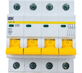 Автоматический модульный выключатель IEK 4п C 63А ВА 47-29 4.5кА ИЭК MVA20-4-063-C 