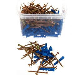 Набор крепления плинтусов Качественный КРЕПЕЖ дюбель ёж 5x30 180 шт 0501091 КЧ 