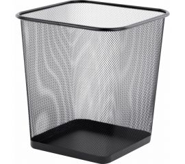 Корзина для бумаг BRAUBERG Germanium квадратная, 14 литров, металл, черная 237975 