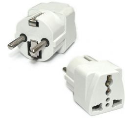 Универсальный переходник на евровилку Pro Legend с заземлением, белый 10/16А 250В PL1405 