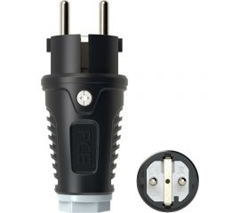 Кабельная вилка PCE 16A 220V 2P+E IP54 корпус черный, маркер серый 0511-sdg 
