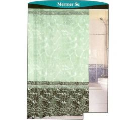 Штора для ванной Zalel 100% полиэстер эконом, 170x200, зеленый фон, без колец 00001188 