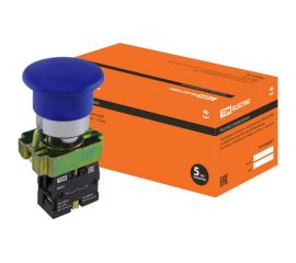 Кнопка TDM BС61, Грибок, без подсветки, синий, 1з SQ0704-0046 