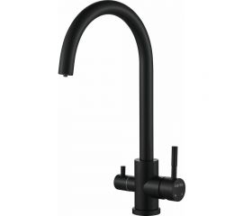 Смеситель для кухни OUTE однорычажный, черный матовый, со встроенным краном под питьевую воду, нержавеющая сталь T60203CK-300 