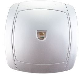 Одинарная телефонная розетка СВЕТОЗАР АКЦЕНТ SV-54217-SM 