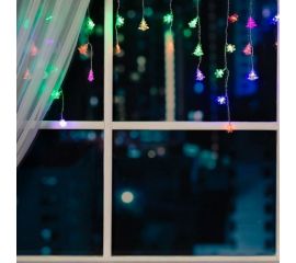 Бахрома Luazon DECOR Елки и снежинки, IP20, Ш1.8 м, В0.5 м, Н.С. LED-48-220V, моргает, RGRB 3556865 