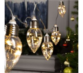 Нить Luazon ROSA 3 м, с насадками Лампочки капля 8 см, IP20, Н.С. LED-80-12V, 8 режимов, теплый белый 6929851 