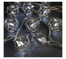 Нить Luazon DCR 4 м, с насадками Кубик Звезда 2.5 см, IP20, Н.С. LED-20-220V, 8 режимов, белый 2388659 