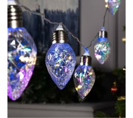 Гирлянда-нить Luazon ROSA, 3 м, лампочки-шишки, 8 см, IP20, серебристая нить, LED-80-12V, 8 режимов, мульти 6929860 