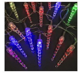 Гирлянда-нить Luazon DCR, 5 м, с насадками Сосулька тающая, IP20, Н.С. LED-20-220V, мигание, МУЛЬТИ 185512 