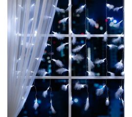 Занавес Luazon DECOR Перья, 3х1.4м, Н.С. LED-80-220V, 8 режимов, белый 6929895 