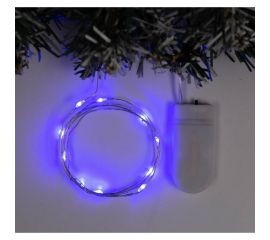 Гирлянда-нить Luazon ROSA, IP20, 1 м, Н.С. LED-10-6V, 2хCR2032, фиксинг, синий 5198291 