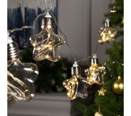 Нить Luazon ROSA 3 м, с насадками Лампочки звездочки 8 см, IP20, Н.С. LED-80-12V, 8 режимов, теплый белый 6929859 