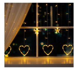 Бахрома Luazon DECOR Сердце, IP20, Ш2.4 м, В0.9 м, Н.С. LED-186-220V, 8 режимов, теплый белый 4356978 