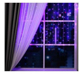 Занавес Luazon ECO IP20, УМС вилка, 1.5х1 м, Н.С. LED-180-220V, 8 режимов, фиолетовый 1080458 