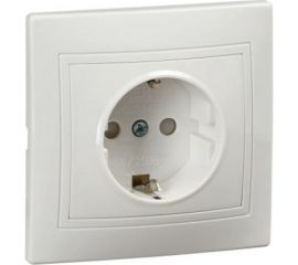 Розетка IEK KVARTA 1ая с з/к с з/ш РСш10-3-КРБ 16А PC бел. KV-R14-16-PC-K01 
