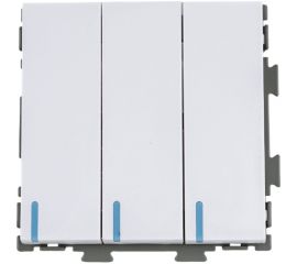 Трехклавишный проходной переключатель CGSS, белый ""Практика"" PL-W103-PWCG 