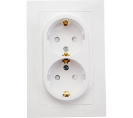 Розетка Schneider Electric AtlasDesign Бел с/з двойная, со шторками, 16А, в сборе SE ATN000126 