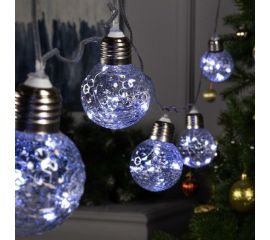 Гирлянда-нить Luazon ROSA, 3 м, лампочки-шары, 5 см, IP20, серебристая нить, LED-80-12V, 8 режимов, белый 6929865 