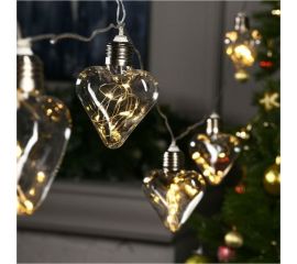 Гирлянда-нить Luazon ROSA, 3 м, лампочки-сердца, 8 см, IP20, серебристая нить, LED-80-12V, 8 режимов, теплый белый 6929855 