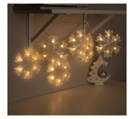 Гирлянда-нить Luazon DCR, 2 м, снежинка матовая 16х16 см, IP20, Н.С, LED-36-220V, теплый белый 5148897 