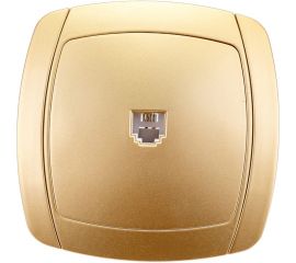 Одинарная телефонная розетка СВЕТОЗАР АКЦЕНТ SV-54217-GM 