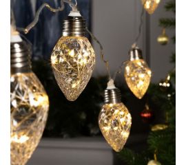 Гирлянда-нить Luazon ROSA, 3 м, лампочки-шишки, 8 см, IP20, серебристая нить, LED-80-12V, 8 режимов, теплый белый 6929862 