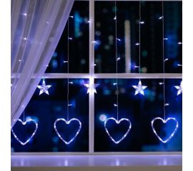 Бахрома Luazon DECOR Сердце, IP20, Ш2.4 м, В0.9 м, Н.С. LED-186-220V, 8 режимов, белый 4356977 
