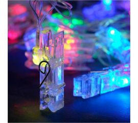 Нить Luazon DCR 5 м, с насадками Прищепки, IP20, Н.С. LED-20-220V, моргает, мульти 2433909 