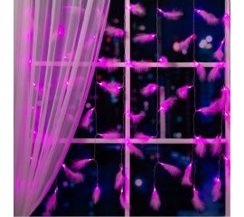 Занавес Luazon DECOR Перья, 3х1.4м, Н.С. LED-80-220V, 8 режимов, розовый 6929897 