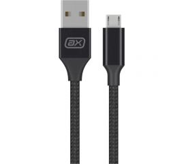 Дата-кабель USB - micro USB Deppa 2А, 1м, нейлон, черный, Axxa 7261 