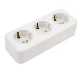 3-местная розетка SVET RA 16-343-Белый открытой установки с заземлением EV0311-0013 