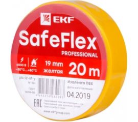Изолента ПВХ EKF желтая 19мм, 20м, серии SafeFlex, 10 шт. plc-iz-sf-y 