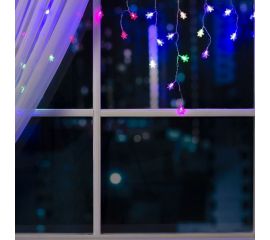 Бахрома Luazon DECOR Снежинки 3 см, IP20, Ш1.8 м, В0.5 м, Н.С. LED-48-220V, моргает, RGRB 3556861 