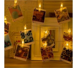 Гирлянда-нить Luazon DCR, 5 м, с насадками Прищепки, IP20, Н.С. LED-30-220V, 8 режимов, ТЕПЛО-БЕЛЫЙ 2433911 