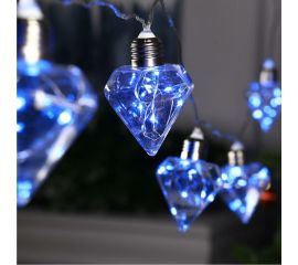 Нить Luazon ROSA 3 м, с насадками Лампочки кристалл 5 см, IP20, Н.С. LED-80-12V, 8 режимов, синий 6929871 