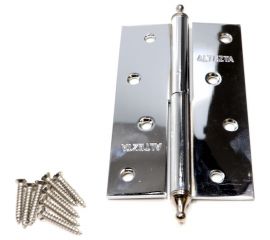 Накладная петля с короной Левша ALTEZTA 1007 120x75x2.5, хром, левая У1-7680.Хл 