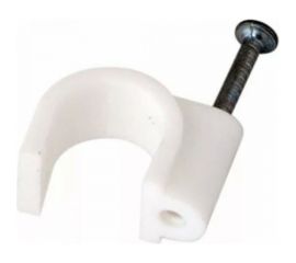 Круглый крепеж кабеля REXANT 20 мм, белый 50шт 07-4020 